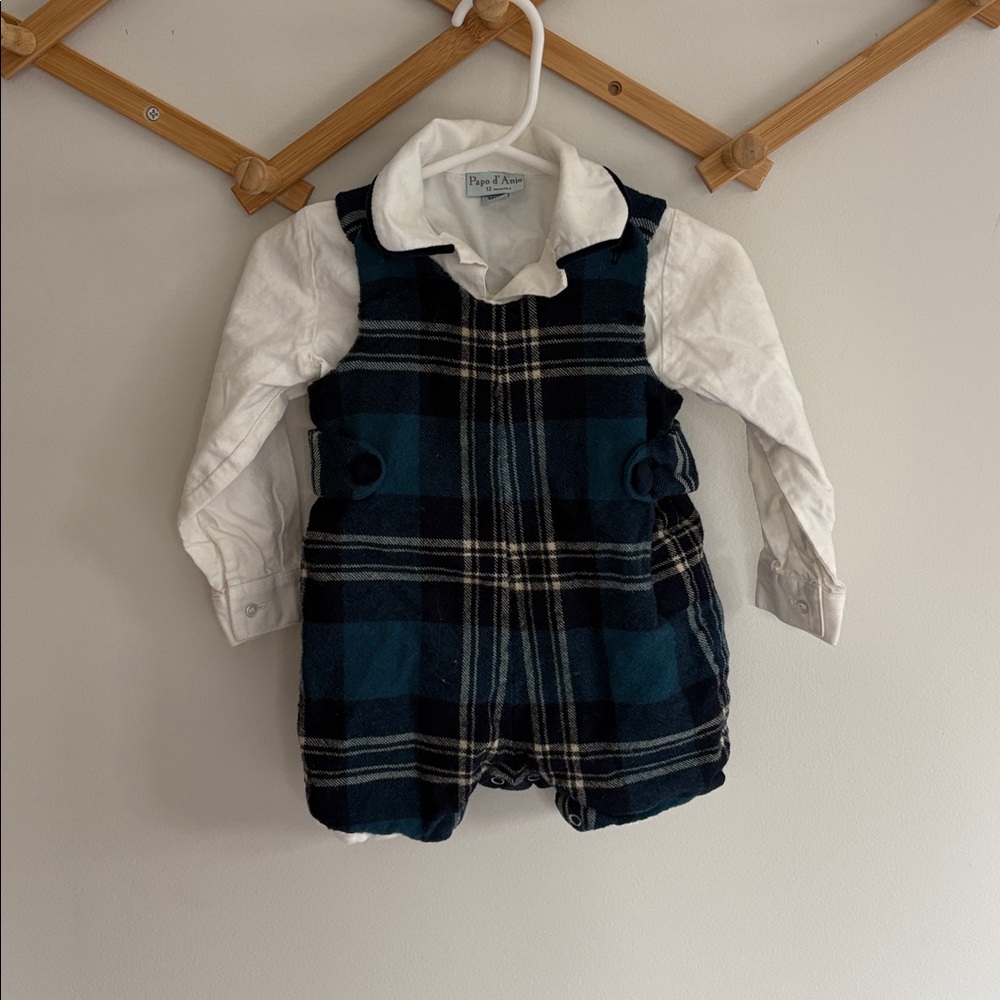 Papo d’Anjo jumper and collared shirt two piece set size 12 months 100% wool